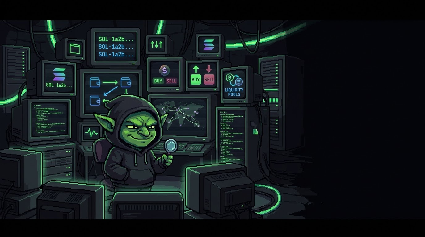 GREM in the underground control room, watching wallet activity